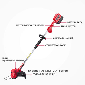 40V 13" Cordless String Trimmer Red w/ Battry & Charger DB2603RB